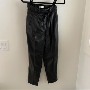 Aritzia Babaton Black faux leather High-Waisted Pants size 0